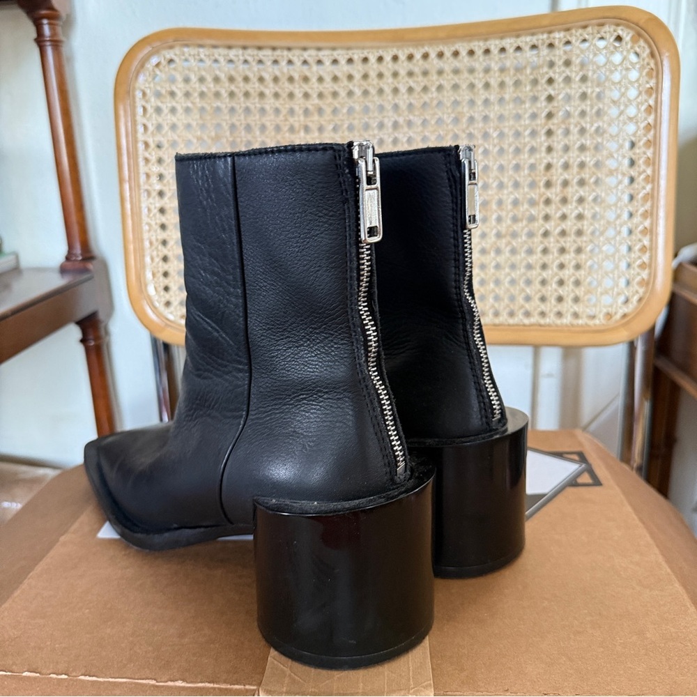 Margiela MM6 Black Leather Ankle Boots - Picture 3 of 6